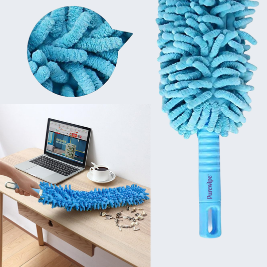 Micro Fiber Fan Duster Flexible Duster With Telescopic Stainless Steel Handle