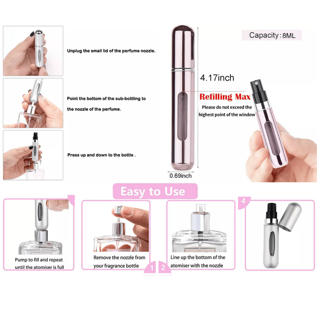 Pack Of 2 Portable Refillable Perfume Atomizer - MedAir Traders