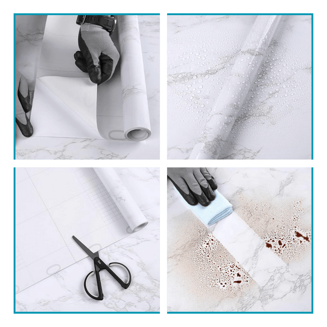Pack Of 2 Self-Adhesive Marble Sheet for Kitchen & Home - 60x200cm - MedAir Traders