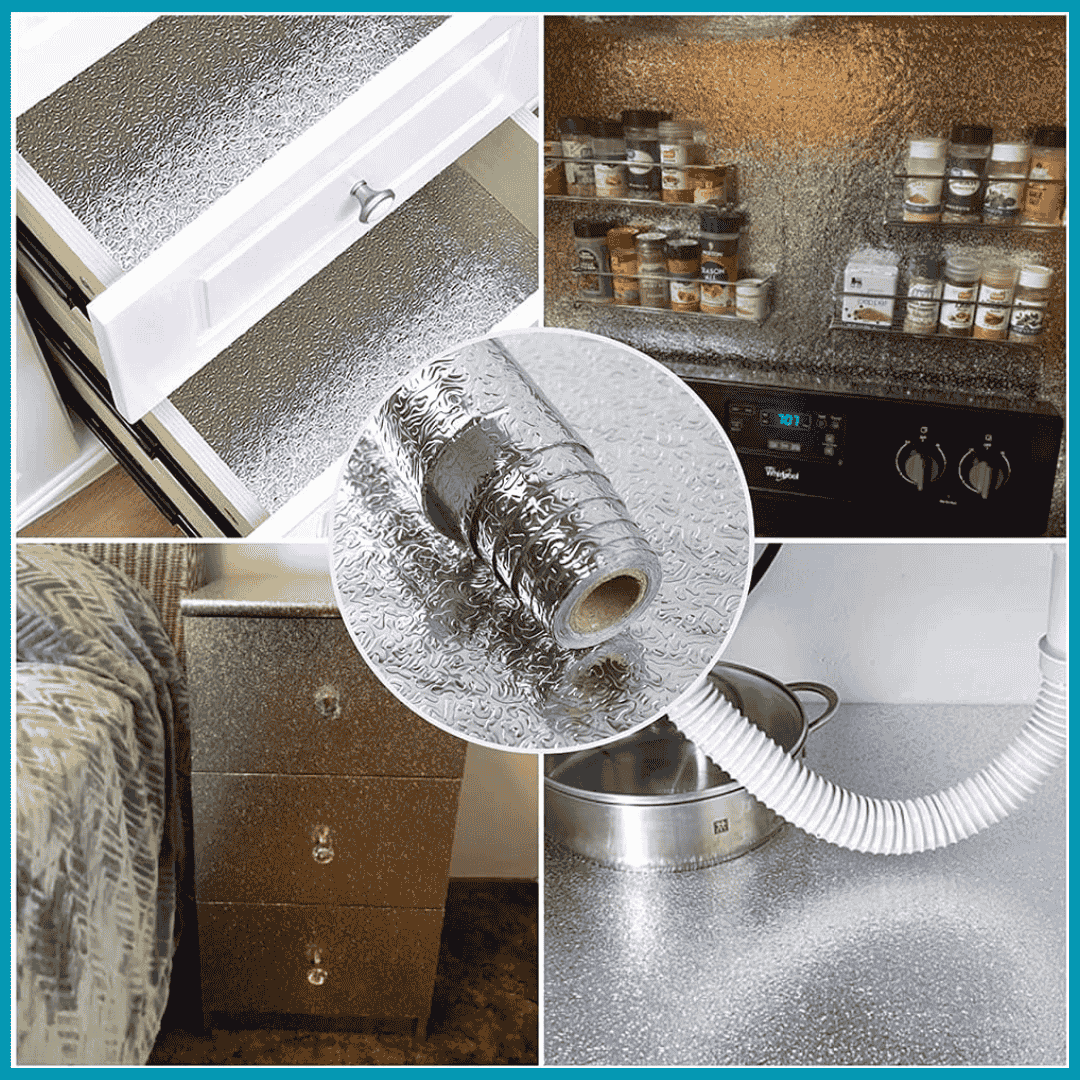 Pack of 2 Golden Aluminum Foil Self-Adhesive Wallpaper