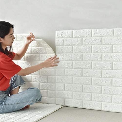 3d Wall Stickers Faux Brick White Brick | Bedroom Home Decor Self Adhesive Wallpaper - MedAir Traders
