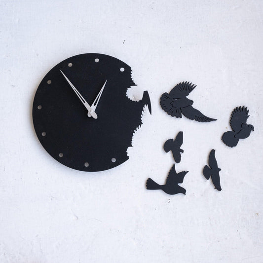 3D Wooden Birds Wall Clock Wall Decoration - MedAir Traders