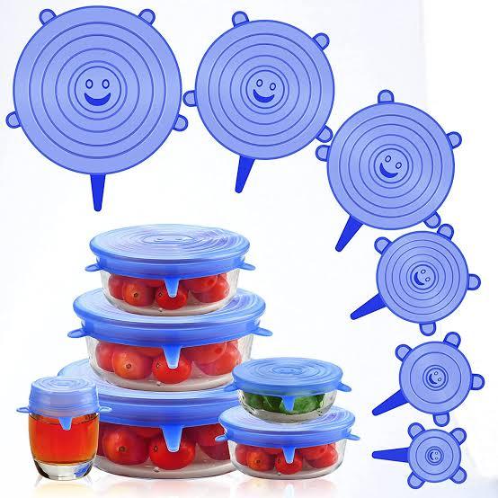 6pcs/set Silicone Lid Spill Stopper Universal Silicone Suction Lid - MedAir Traders