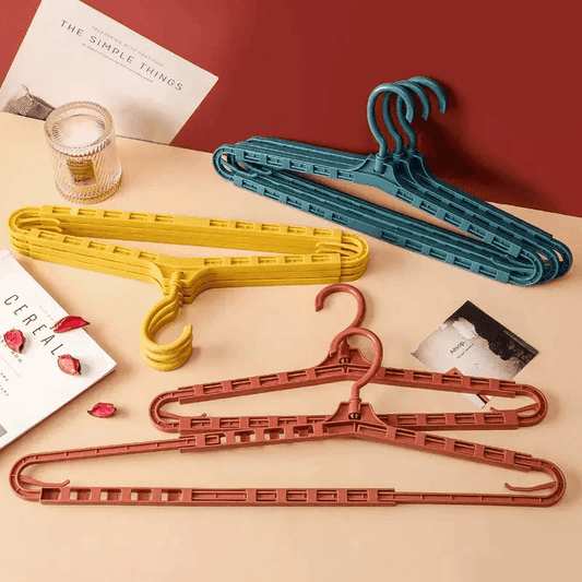 1 PC - 360 Degree Shrinkable Hangers for Clothes Swivel Hook Strong and Durable Clothes Hangers for Sheet Coats Pants (Random Color) - MedAir Traders