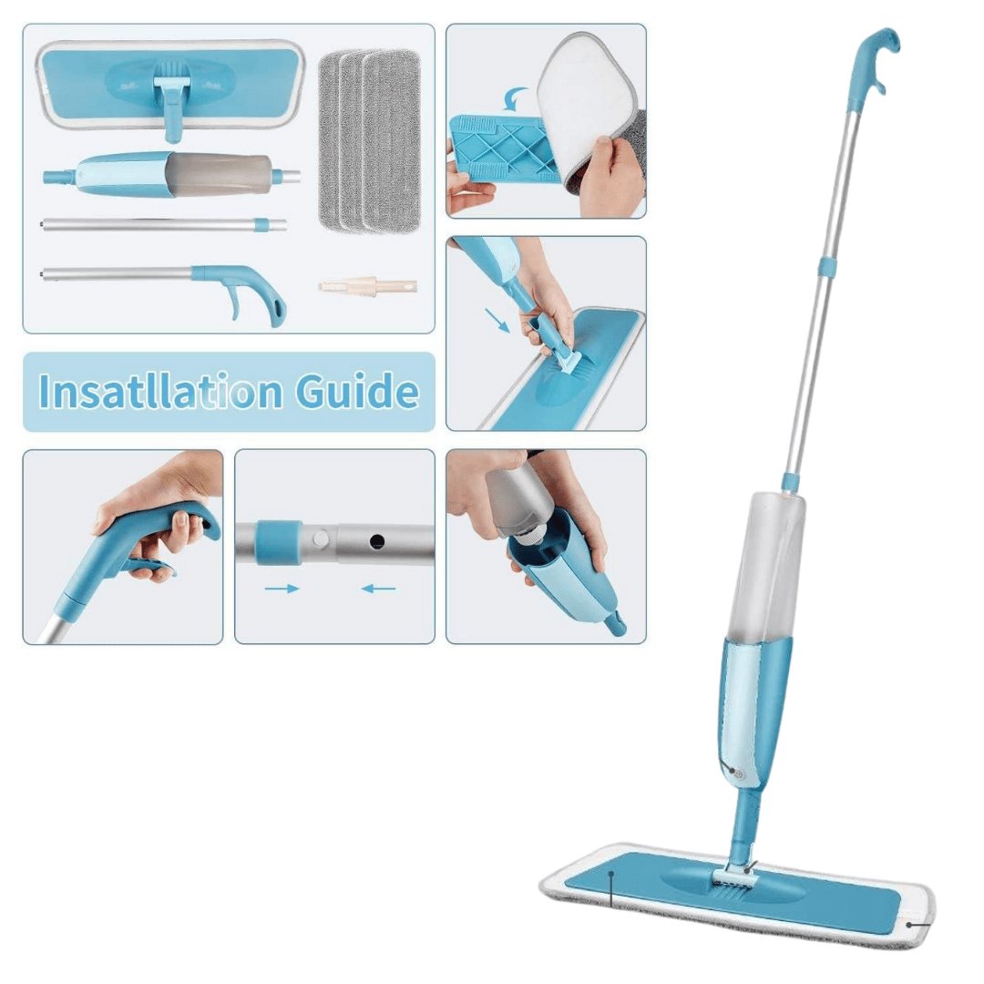 Spray Mop Buy 360° with Refillable Bottle & Pads - Order Now