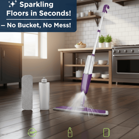 Spray Mop Buy 360° with Refillable Bottle & Pads - Order Now