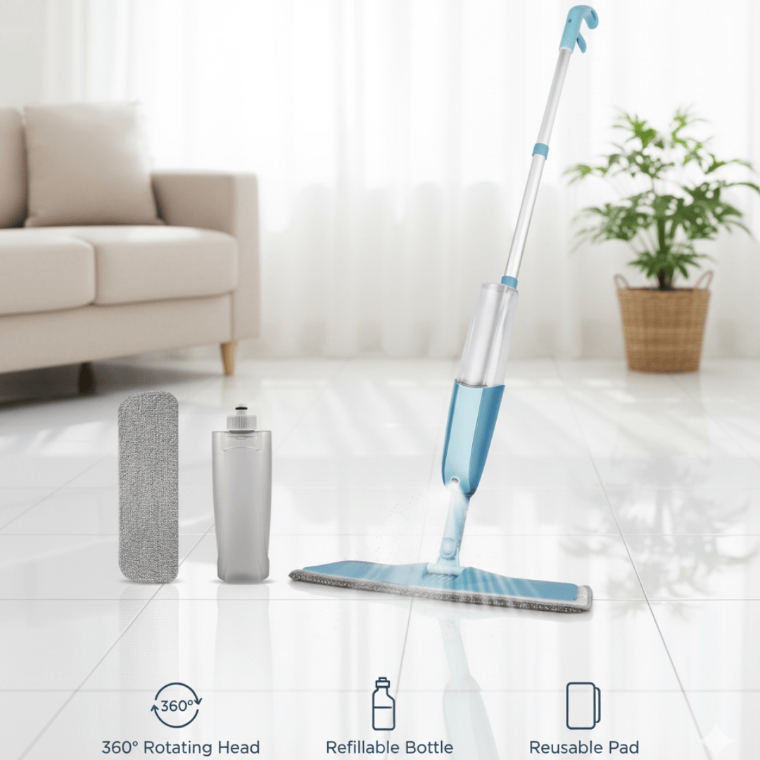 Spray Mop Buy 360° with Refillable Bottle & Pads - Order Now