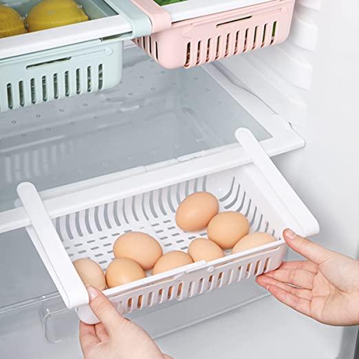 (NW000216) Adjustable Storage Basket For Fridge | Plastic Basket | Stretchable Food Organizer - MedAir Traders