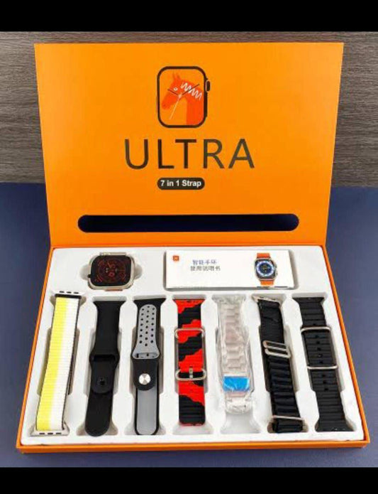 Ultra 7 in 1 Straps 2.1 Inch HD Screen &amp; Bluetooth Calling Smart Watch With 7 Different Straps - MedAir Traders