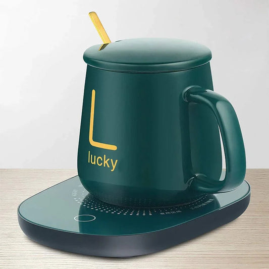 Ceramic Coffee Cup with Automatic Heating Pad | only in green color. - MedAir Traders