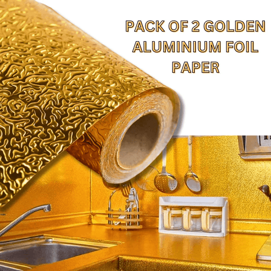 Pack of 2 Golden Aluminum Foil Self-Adhesive Wallpaper - MedAir Traders