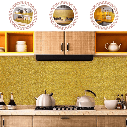 Pack of 2 Golden Aluminum Foil Self-Adhesive Wallpaper - MedAir Traders