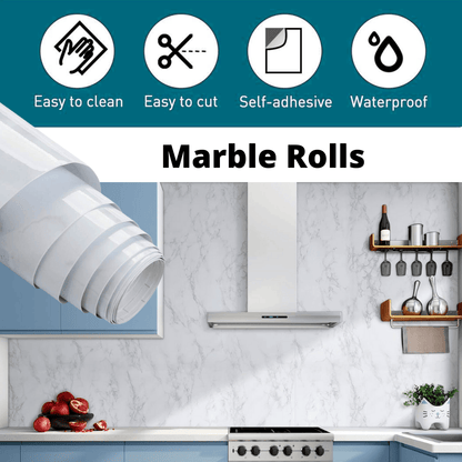 Pack Of 2 Self-Adhesive Marble Sheet for Kitchen & Home - 60x200cm
