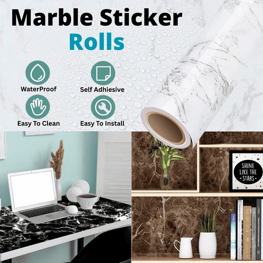 Pack Of 2 Self-Adhesive Marble Sheet for Kitchen & Home - 60x200cm
