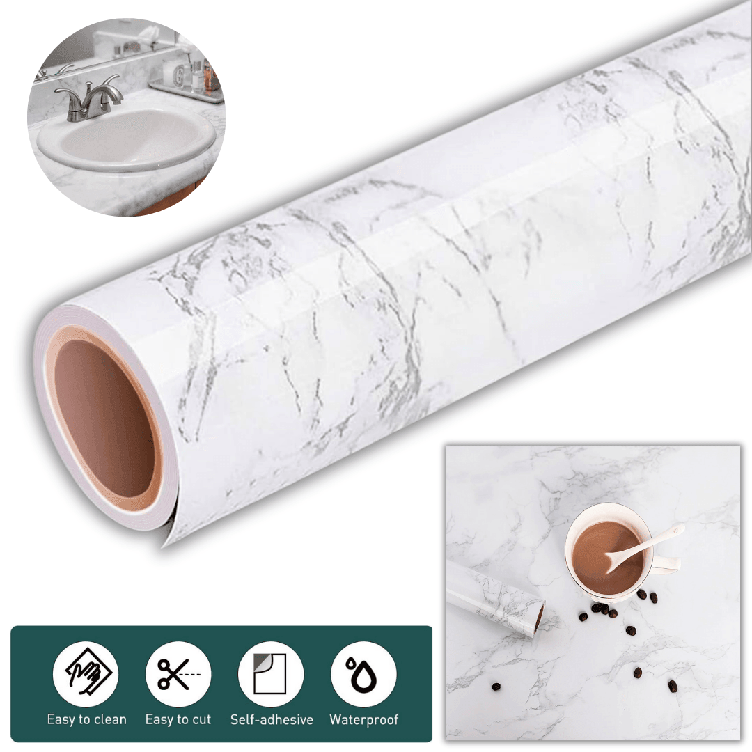 Pack Of 2 Self-Adhesive Marble Sheet for Kitchen & Home - 60x200cm - MedAir Traders
