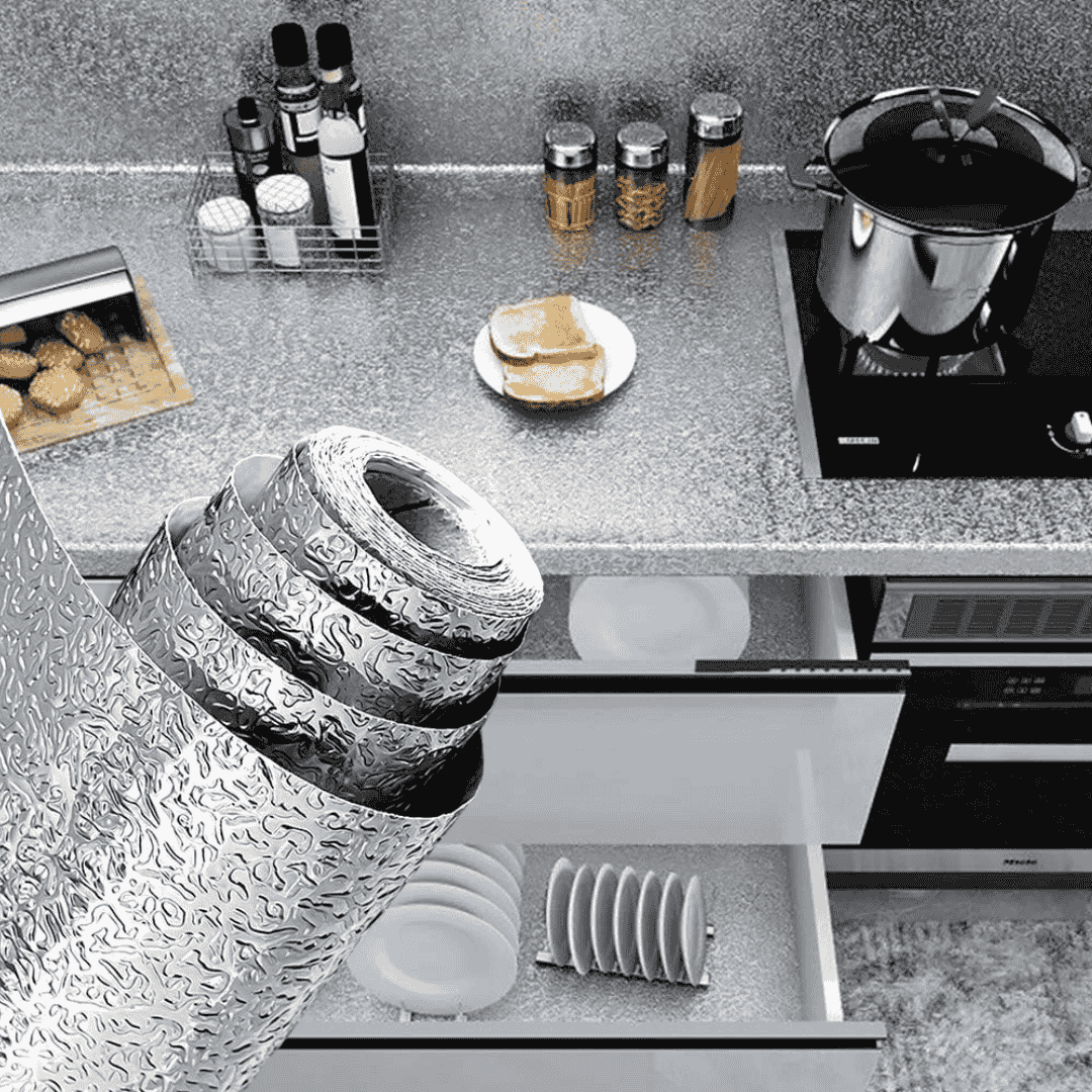 Pack of 2 Golden Aluminum Foil Self-Adhesive Wallpaper