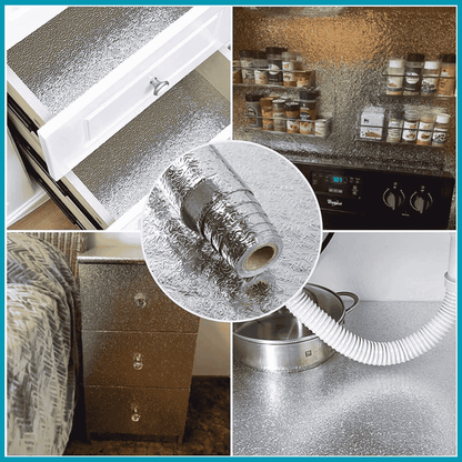 Pack of 2 Golden Aluminum Foil Self-Adhesive Wallpaper