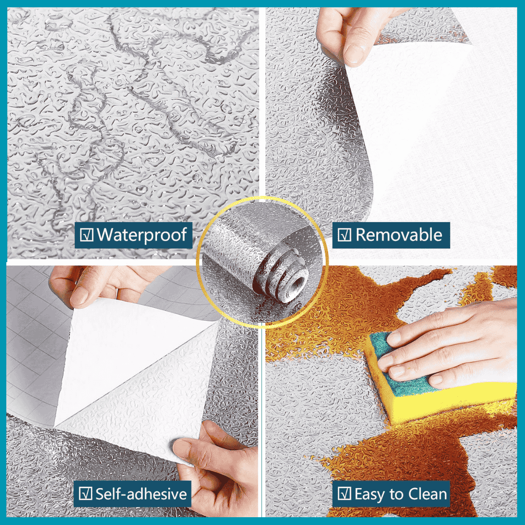 Pack of 2 Golden Aluminum Foil Self-Adhesive Wallpaper