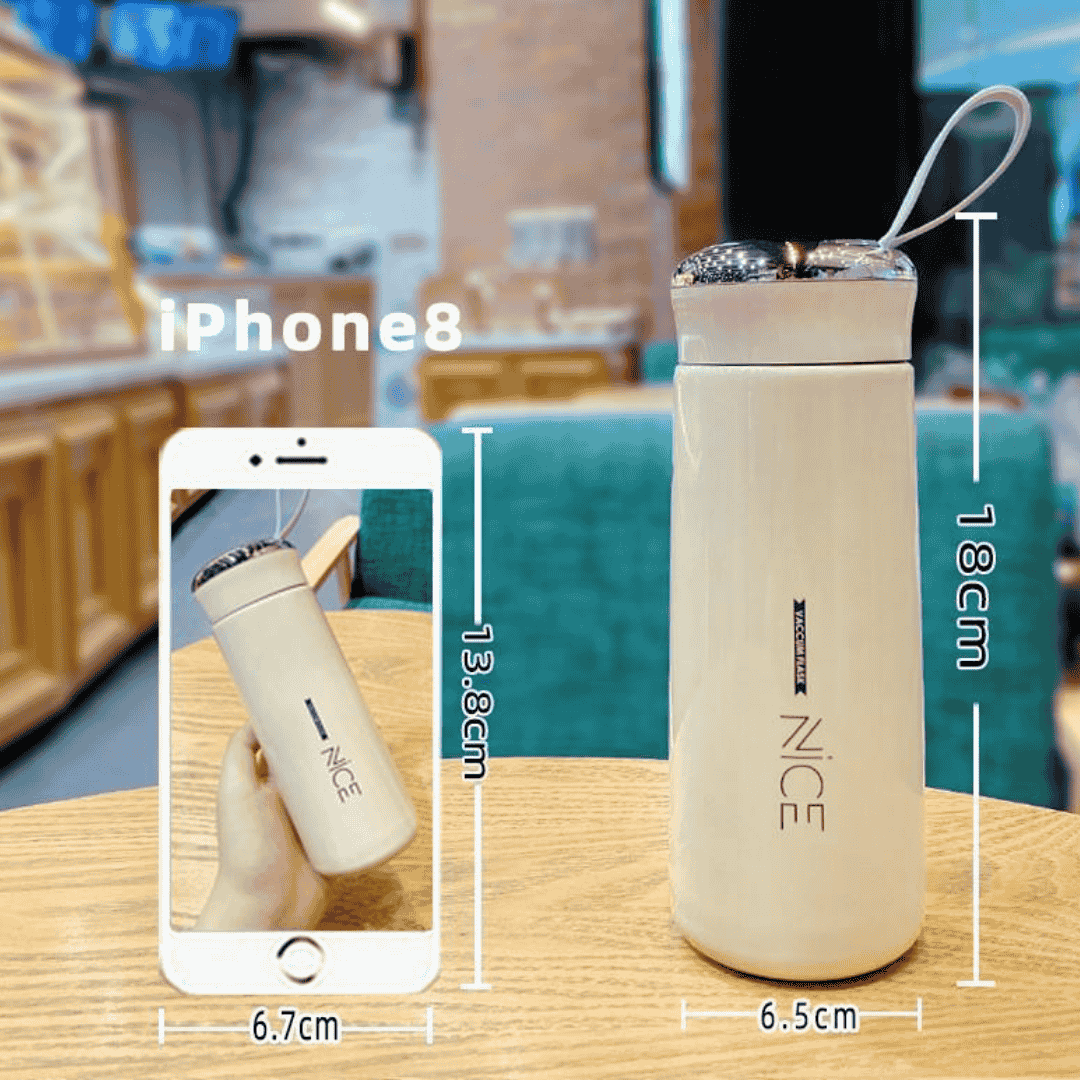 Water Bottle 400ml Double Wall Glass With Box Packing Hot & Cold