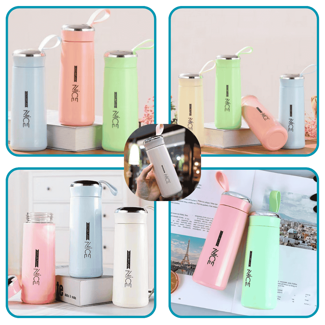 Water Bottle 400ml Double Wall Glass With Box Packing Hot & Cold