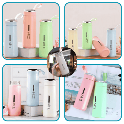 Water Bottle 400ml Double Wall Glass With Box Packing Hot & Cold