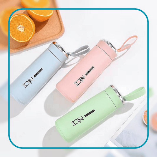 Water Bottle 400ml Double Wall Glass With Box Packing Hot & Cold