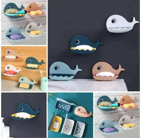 Fish Soap Stands for Bathroom Double Layers Plastic Adhesive Waterproof Wall Mounted Bar Soap Dish Holder Rack for Shower Wall, Kitchen, Bathroom Multicolor (Pieces 1) - MedAir Traders