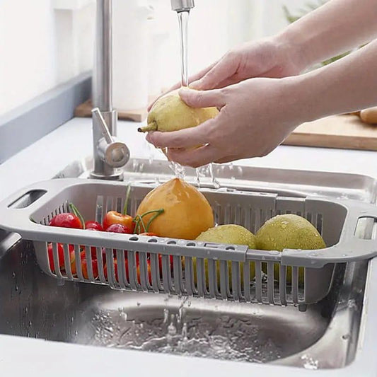 Kitchen Plastic Dish Drainer and Drying Rack Sink Basket for Washing Bowls Utensils Vegetables Fruits Storage Organizer (Random color) - MedAir Traders