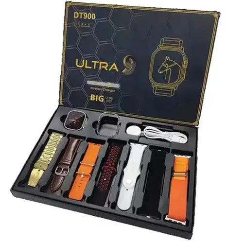 DT900 Ultra Smart Watch 49mm Display Smart Watch With 7 Straps &amp; Crystal Case dt 900 random color - MedAir Traders