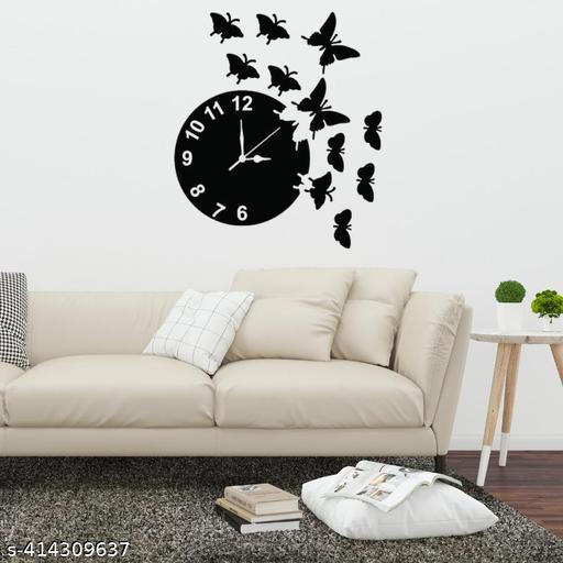 Beautiful Butterfly Wooden Wall Clock 3D Wooden Wall Art , Wall Décor - MedAir Traders