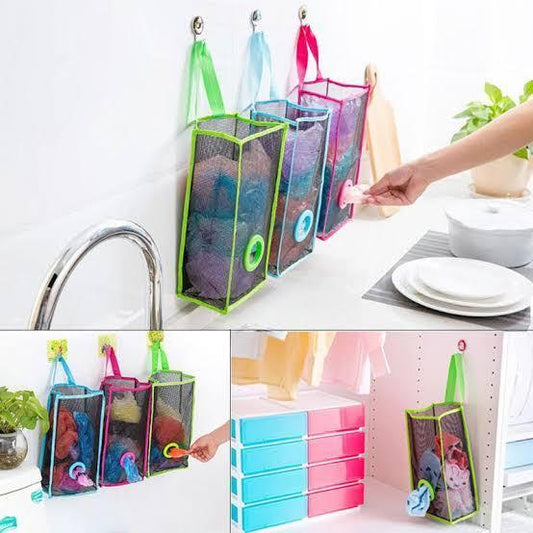 Plastic Shopping Bag Storage Basket Kitchen Accessories Reusable Grocery Potatoes Garbage Bag Holder - MedAir Traders