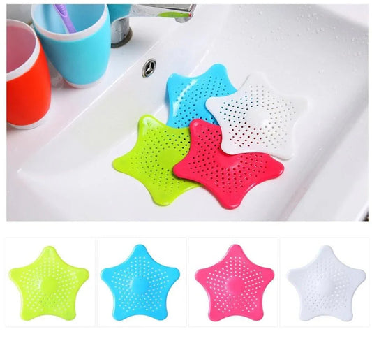 Silicone Rubber Star Fish Five-pointed Creative Star Sink Water Stopper Filter Sea Star Drain Hair Catcher &amp; Stopper Cover Sink Strainer Leakage Filter for Kitchen and Bathroom (Random Color) - MedAir Traders