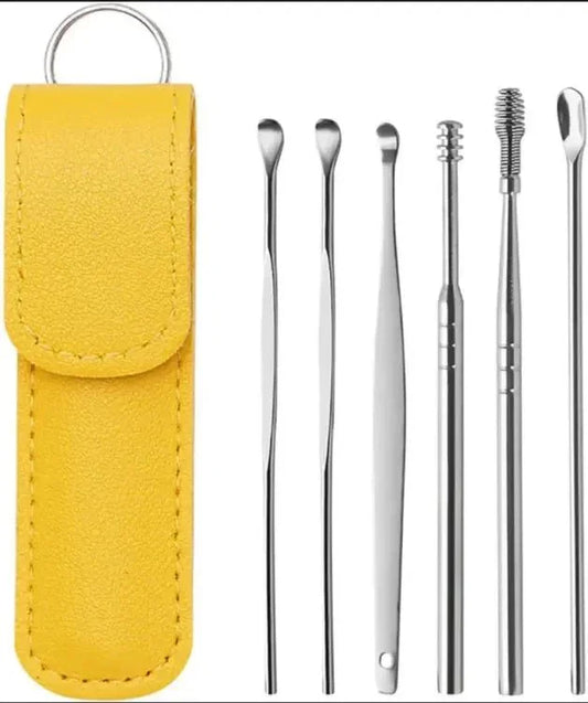 DherigTech Ear Wax Cleaning Kit, 6 Pcs Ear Pick Tools, Wax Removal Kit, Ear Cleaning Tool Set, Spring Earwax Cleaner Tool Ear Wax Remover(random color ) - MedAir Traders