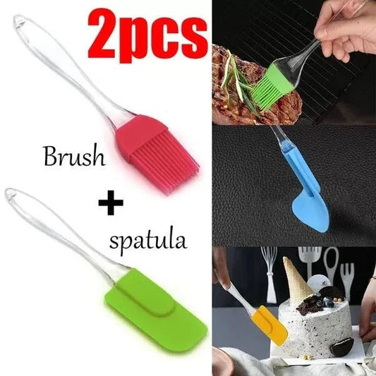 Pack Of 2 - Large Spatula &amp; BBQ Oil Brush - MedAir Traders