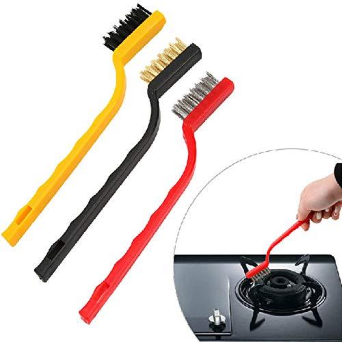 Gas Stove Cleaning Wire Brush Kitchen Tool Metal Fiber Brush – Set of 3 Brush - MedAir Traders