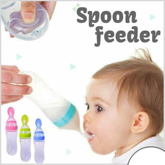 Silicone Baby Spoon Feeder Bottle Feeding (Random Color) - MedAir Traders