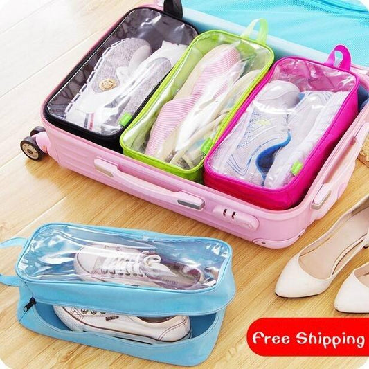 Pack of 4 - Travel Shoes Organizer Storage Bag (Random Color) - MedAir Traders