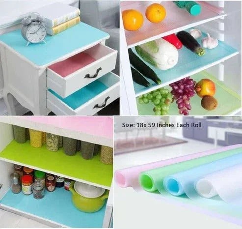 Refrigerator Mats Shelf Liners, Plastic Refrigerator Liners Washable Can Be Cut Waterproof Refrigerator Pads Fridge Mats Drawer Table Placemats (Multi Colors) - MedAir Traders