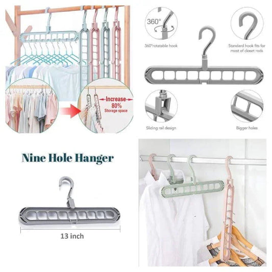 Magic Hanger Multipurpose 9 Hole Space Saving Closet Organizer – Multicolor - MedAir Traders