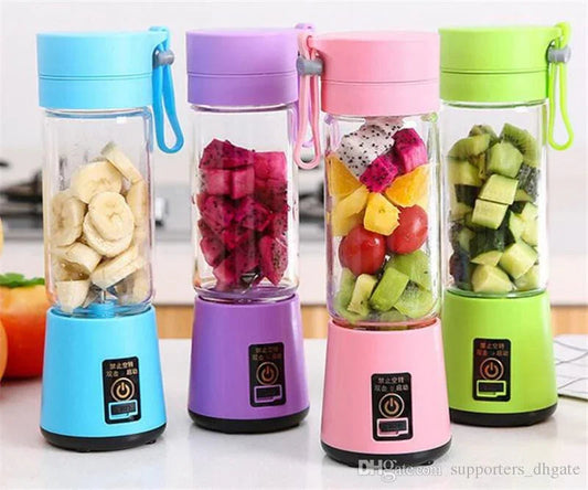 hand juicer maker fruit blender usb blender kitchen mixer kitche-6-Blade Portable Home USB Rechargeable Electric Fruit Extractor Juice Blender Machine(random color) - MedAir Traders