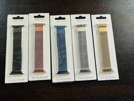 Stainless Steel Milanese Magnetic Mesh Loop Smart Watch Band Strap Metal Watchband - (Random Color &amp; Design) - MedAir Traders