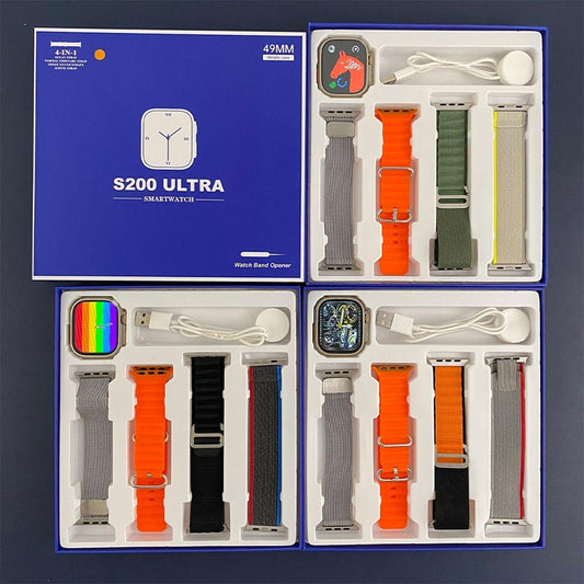 S200 ultra Smart Watch With 4 Straps (Random Color) - MedAir Traders