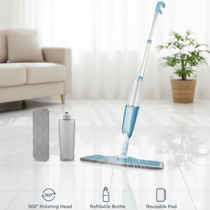 Spray Mop Buy 360° with Refillable Bottle & Pads - Order Now